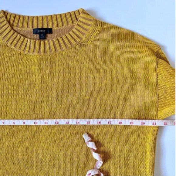 J.Crew Relaxed Linen-Cotton Blend Beach Knit Sweater, Medium, Yellow Mustard NWT - Picture 5 of 8